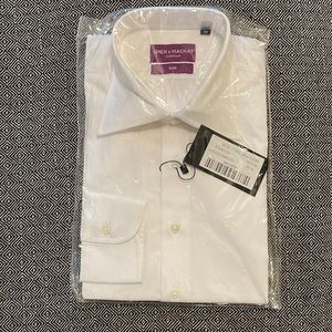 Men white dress shirt 15 33